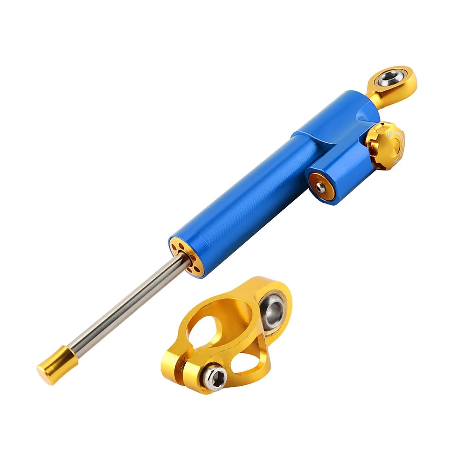 Dämpfer Lenkungsstabilisator Dämpfer Halterung Montieren Aluminium Legierung Lenkung Dämpfer Sicherheit Control Universal Lenkung Stabilisieren Für Motorrad CNC-Halterung(Blue) von TISURXQ