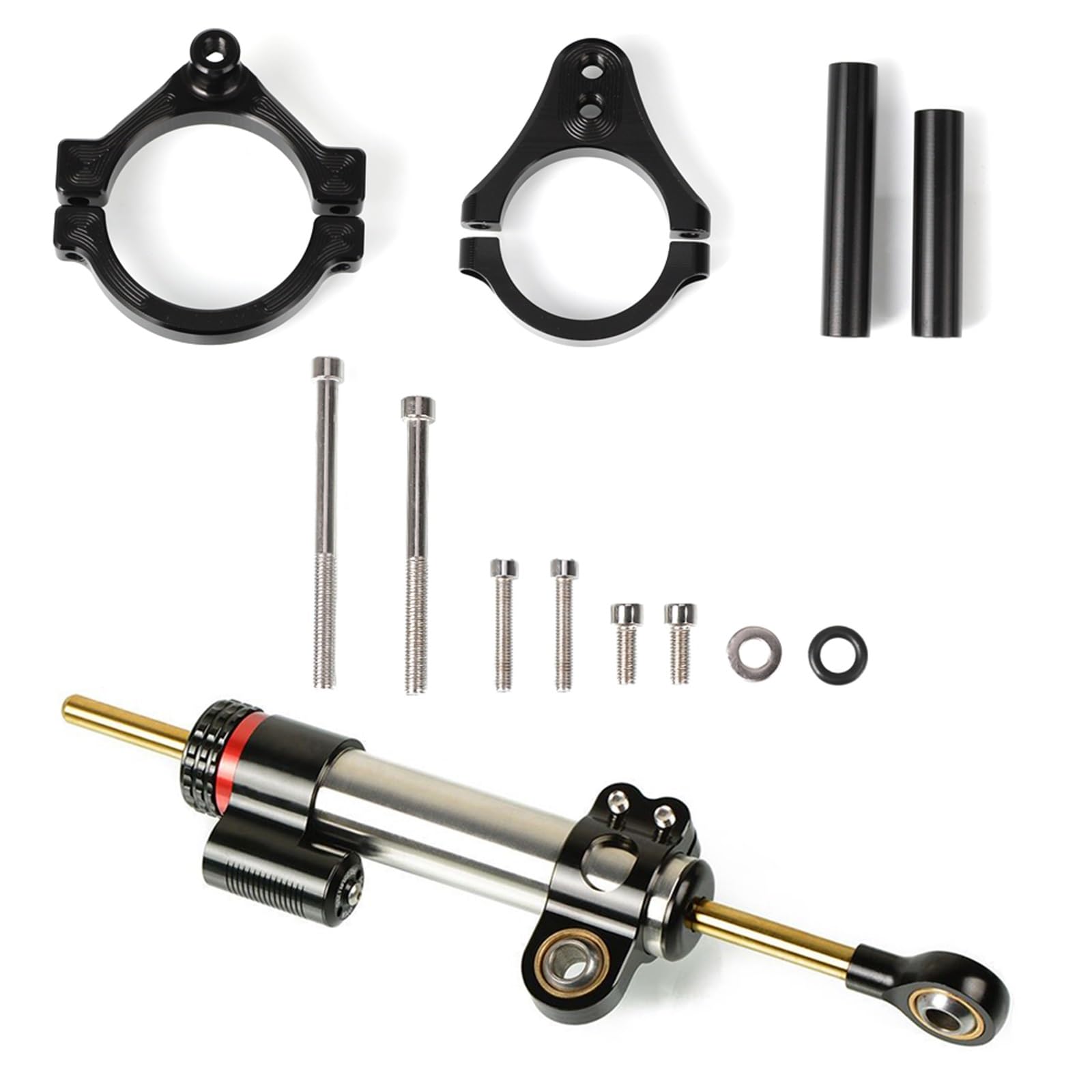 Dämpfer Lenkungsstabilisator Für CFMOTO 450SR 450 SR 2022 2023 2024 Lenkung Stabilisieren Dämpfer Motorrad Zubehör Montage Halterung Kit Motorrad Teile CNC-Halterung(D) von TISURXQ