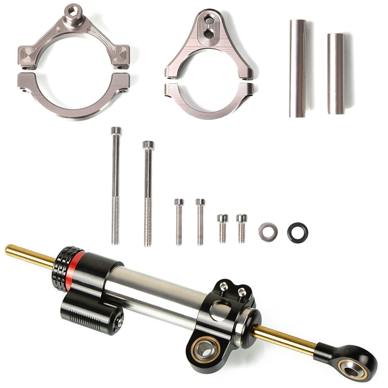 Dämpfer Lenkungsstabilisator Für CFMOTO 450SR 450 SR 2022 2023 2024 Lenkung Stabilisieren Dämpfer Motorrad Zubehör Montage Halterung Kit Motorrad Teile CNC-Halterung(F) von TISURXQ