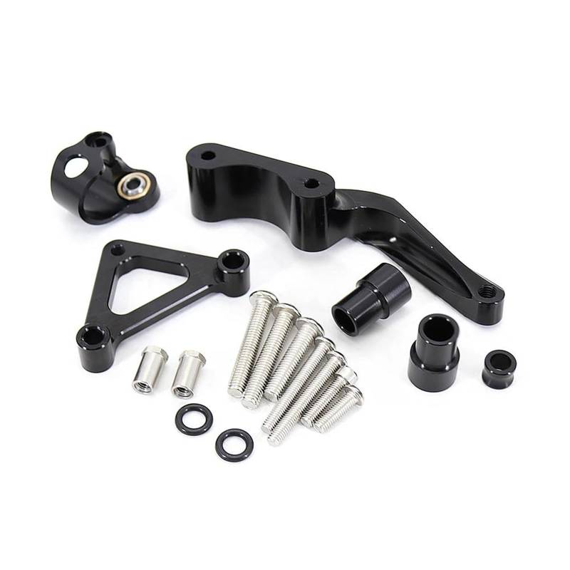 Dämpfer Lenkungsstabilisator Für Ducati Monster 696/795/796/1100/1100S Monster Motorrad Lenkung Dämpfer Stabilisator Halterung Mount Kit Unterstützung CNC-Halterung(Black) von TISURXQ