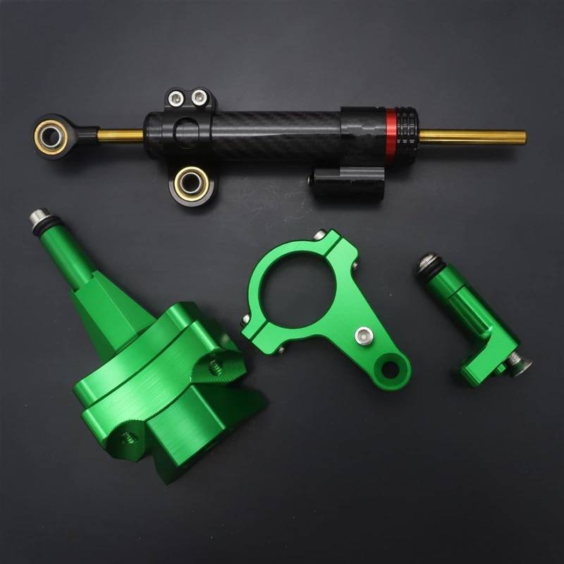 Dämpfer Lenkungsstabilisator Für Kawasaki Für Ninja 400 2018 2019-2022 CNC Einstellbarer Lenkungsstabilisator Lenkungsdämpfer Montagehalterung Motocross Kit CNC-Halterung(4) von TISURXQ