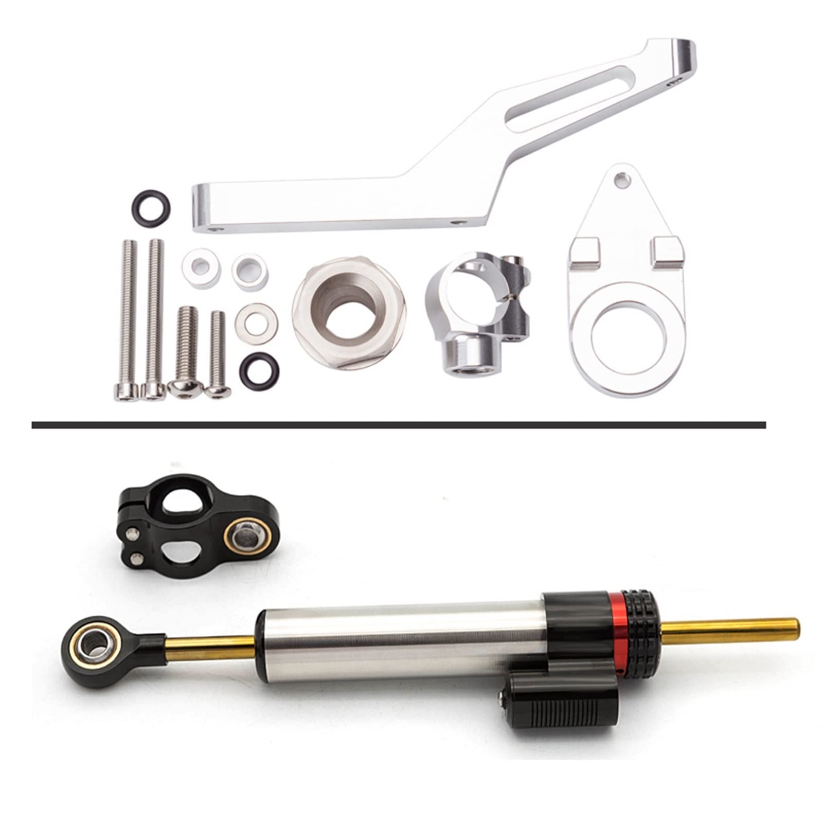 Dämpfer Lenkungsstabilisator Für Kawasaki Für Ninja Für ZX6R ZX-6R 600 ZX636 2009-2021 2020 2019 Einstellbare Motorräder Lenkung Stabilisieren CNC-Halterung(Damper n Bracket B) von TISURXQ