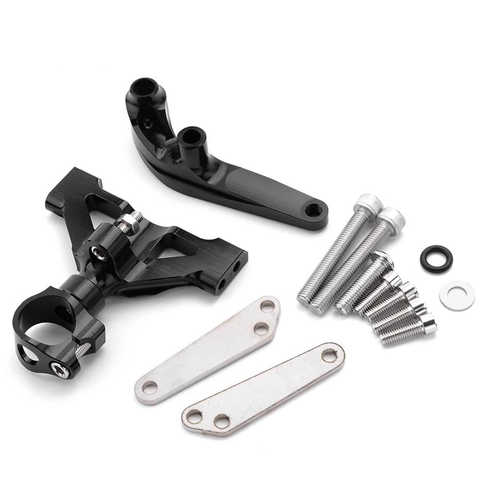 Dämpfer Lenkungsstabilisator Für Kawasaki Für ZZR1400 ZX14 2006-2016 2015 Umgekehrte Sicherheitssteuerung Motorrad Lenkungsdämpfer Montagehalterung Kit Stabilisator CNC-Halterung(Mount Kit) von TISURXQ