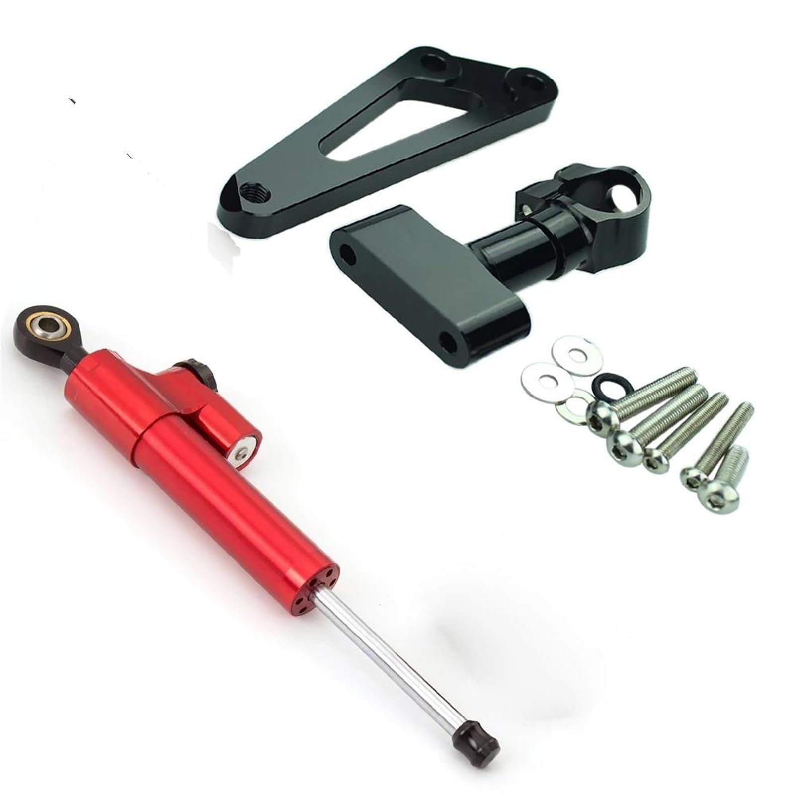 Dämpfer Lenkungsstabilisator Lenkungsdämpfer Motorrad Stabilisieren Dämpfer Halterung Montage Kit Für CB600F Für Hornet 2007-2016 CNC CNC-Halterung(Red) von TISURXQ