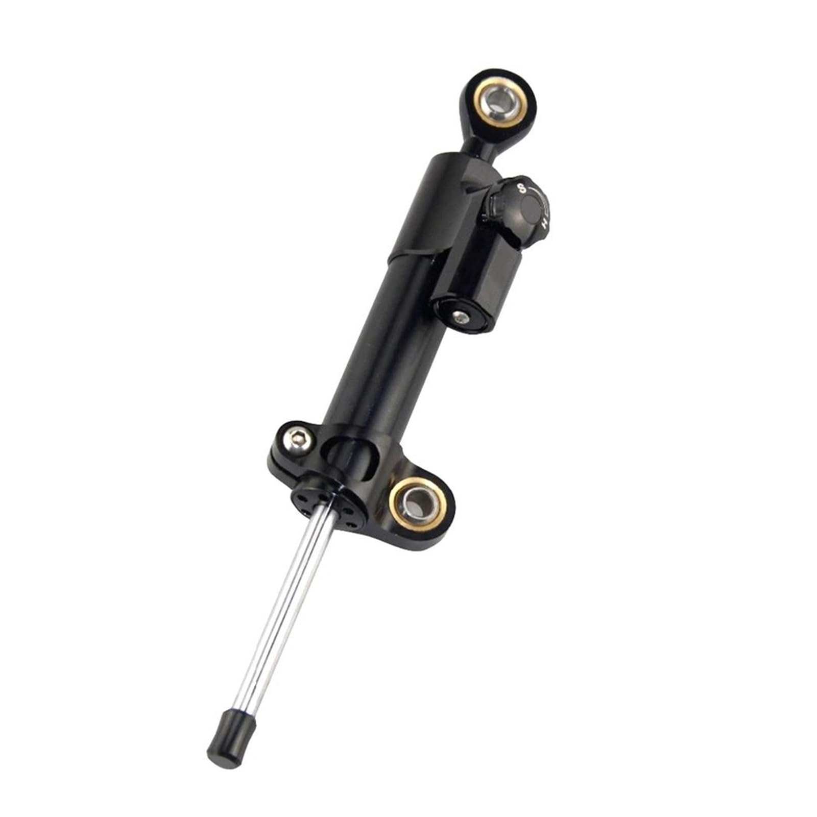 Dämpfer Lenkungsstabilisator Lenkungsdämpfer Richtungsdämpfer Stoßdämpfer Stabilisator Motorrad Aluminium Einstellbar Für MT-09 Tracer CNC-Halterung(Full Black) von TISURXQ