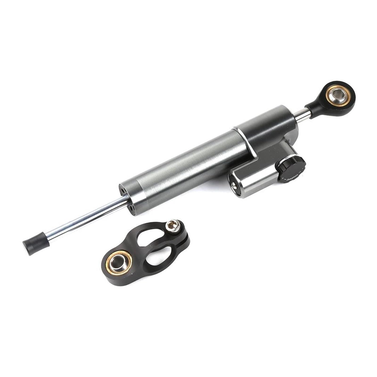 Dämpfer Lenkungsstabilisator Lenkungsdämpfer Richtungsdämpfer Stoßdämpfer Stabilisator Motorrad Aluminium Einstellbar Für MT-09 Tracer CNC-Halterung(Titanium Black) von TISURXQ