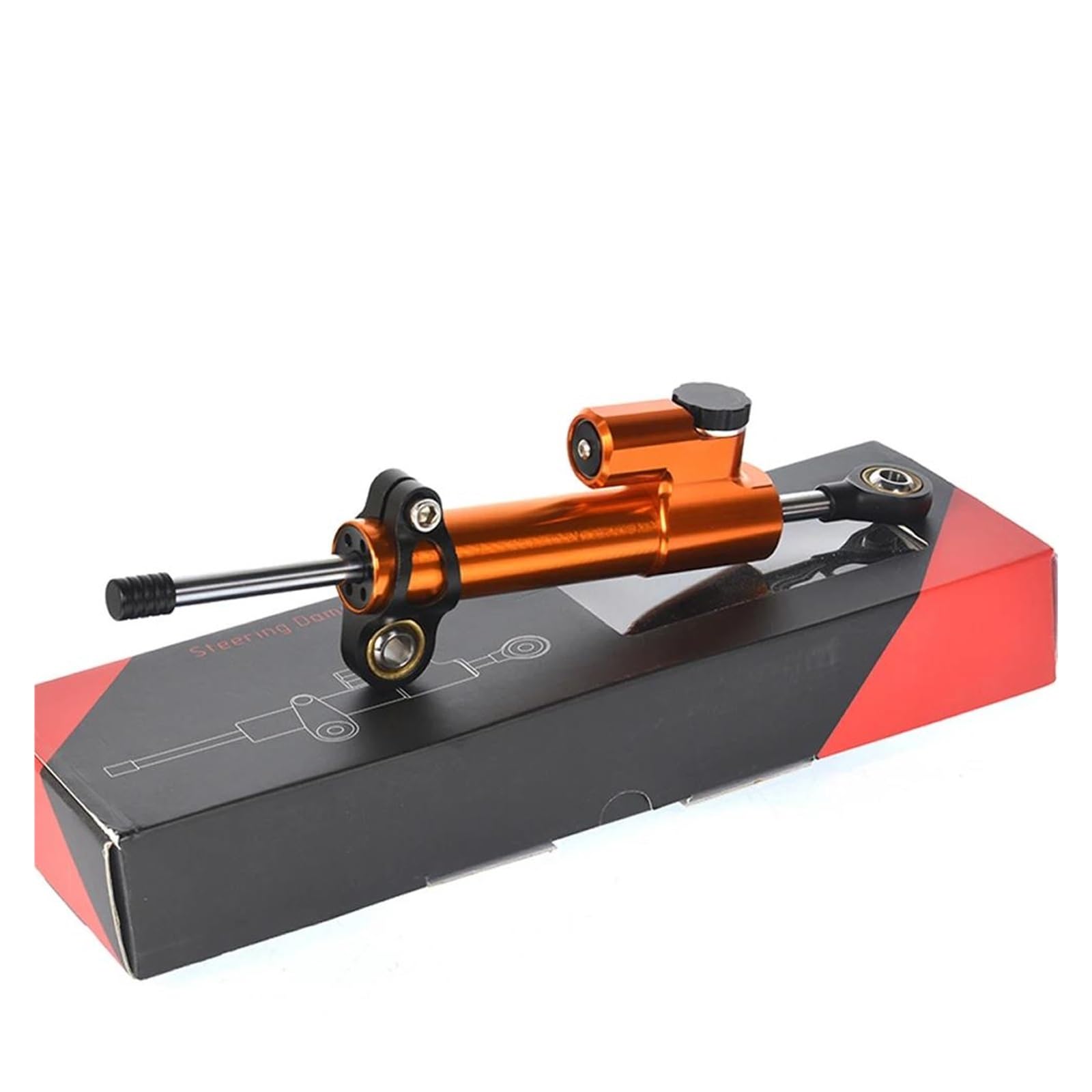 Dämpfer Lenkungsstabilisator Lenkungsdämpfer-Stabilisator Universal Motorrad Einstellbar Für Kawasaki Für ZX10R ZX 10R ZX10 R 2004-2021 CNC-Halterung(Orange Black) von TISURXQ