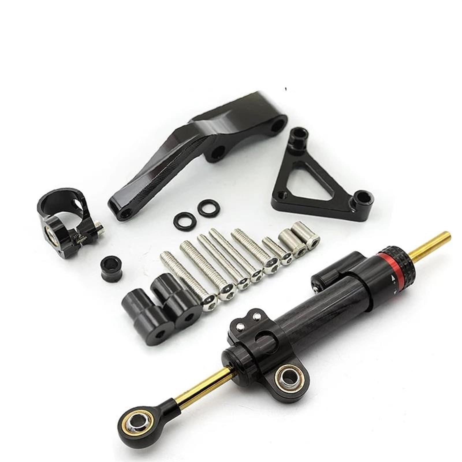 Dämpfer Lenkungsstabilisator Motorrad Dämpfer Montage Halterung Unterstützung Kit Zubehör Für Ducati Monster 696 Fiber Carbon Lenkung Dämpfer Stabilisator CNC-Halterung(Damper n Bracket C) von TISURXQ