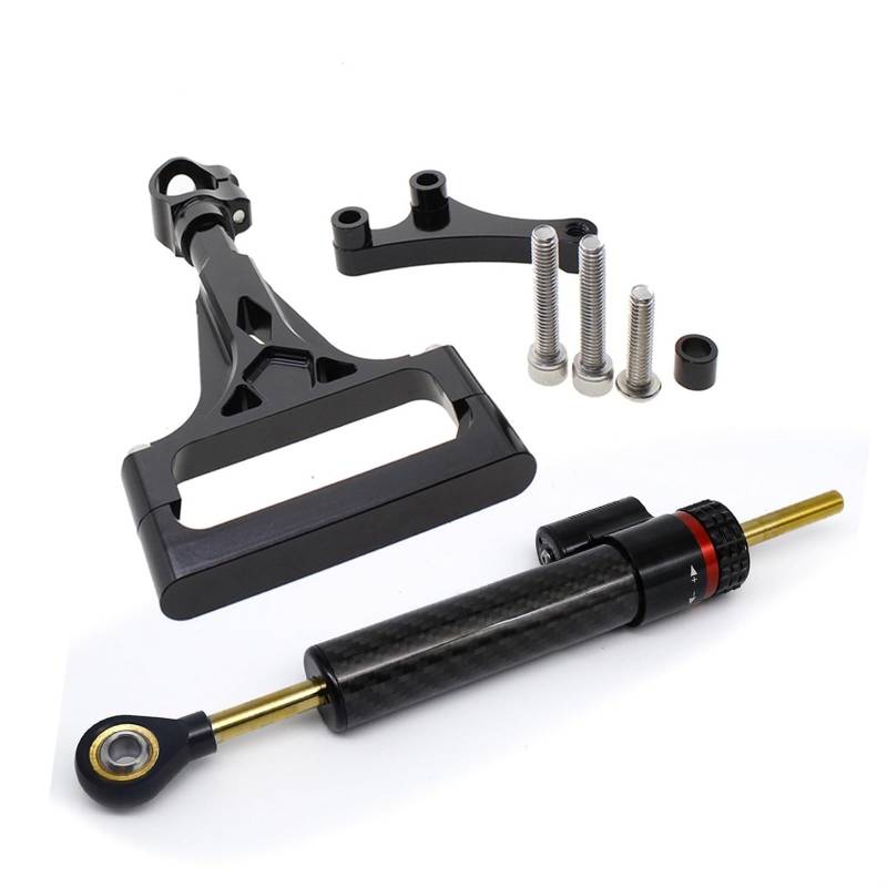 Dämpfer Lenkungsstabilisator Motorrad Faser Carbon Lenkung Dämpfer Stabilisator Dämpfer Halterung Unterstützung Kit Für Kawasaki Für Z750 Für Z750R 2003-2013 CNC-Halterung(Damper n Bracket B) von TISURXQ