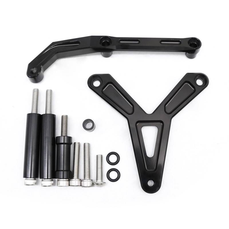 Dämpfer Lenkungsstabilisator Motorrad Stabilisator Lenkung Für Tracer 900 MT-09 MT09 2021 2022 Dämpfer Halterung Montage Kit Unterstützung Zubehör CNC-Halterung(Black Bracket) von TISURXQ