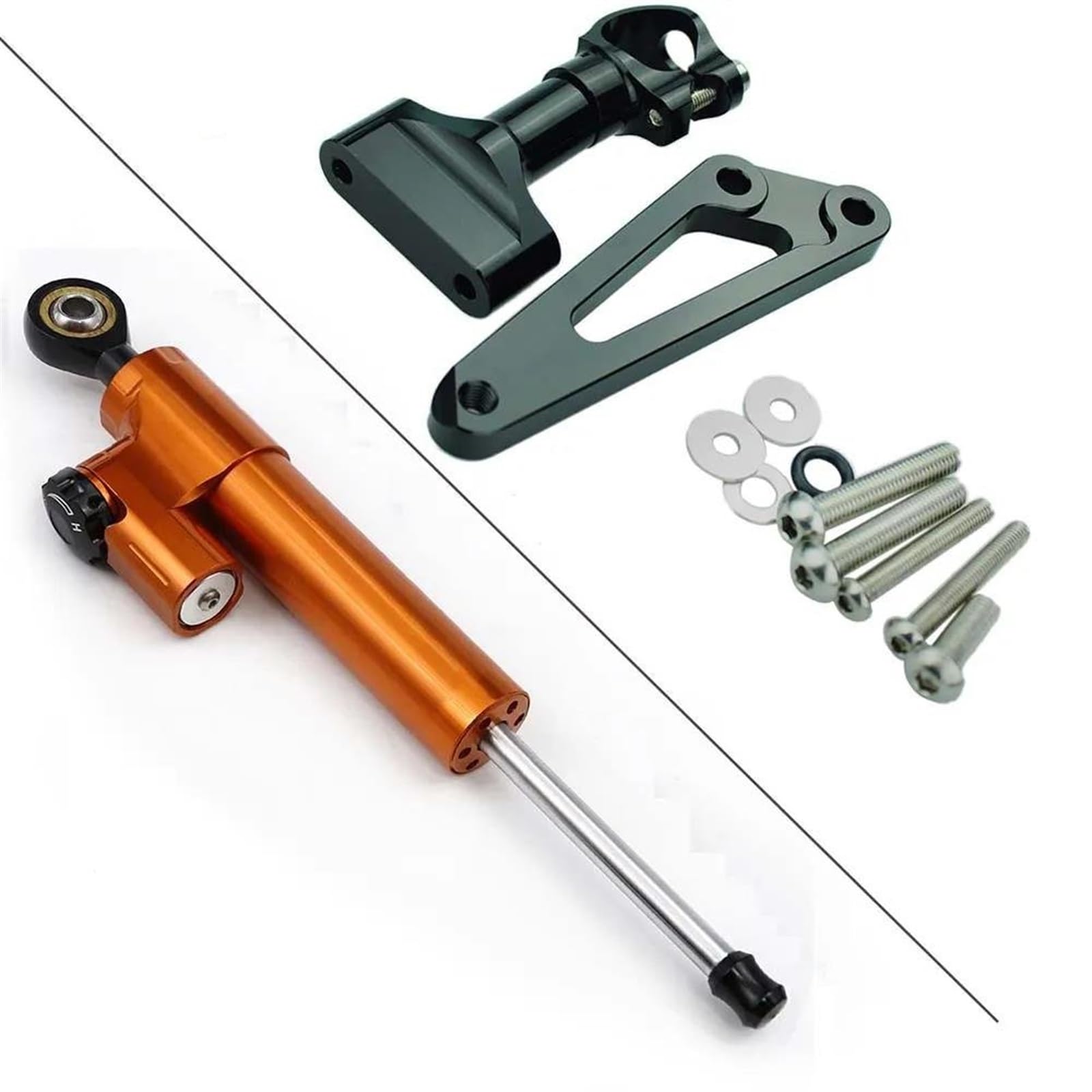 Dämpfer Lenkungsstabilisator Motorräder Dämpfer Lenkung Stabilisieren Dämpfer Halterung Montieren Montage Unterstützung Halter Kit Für CB600F Für Hornet 2007-2016 CNC CNC-Halterung(Orange Set) von TISURXQ