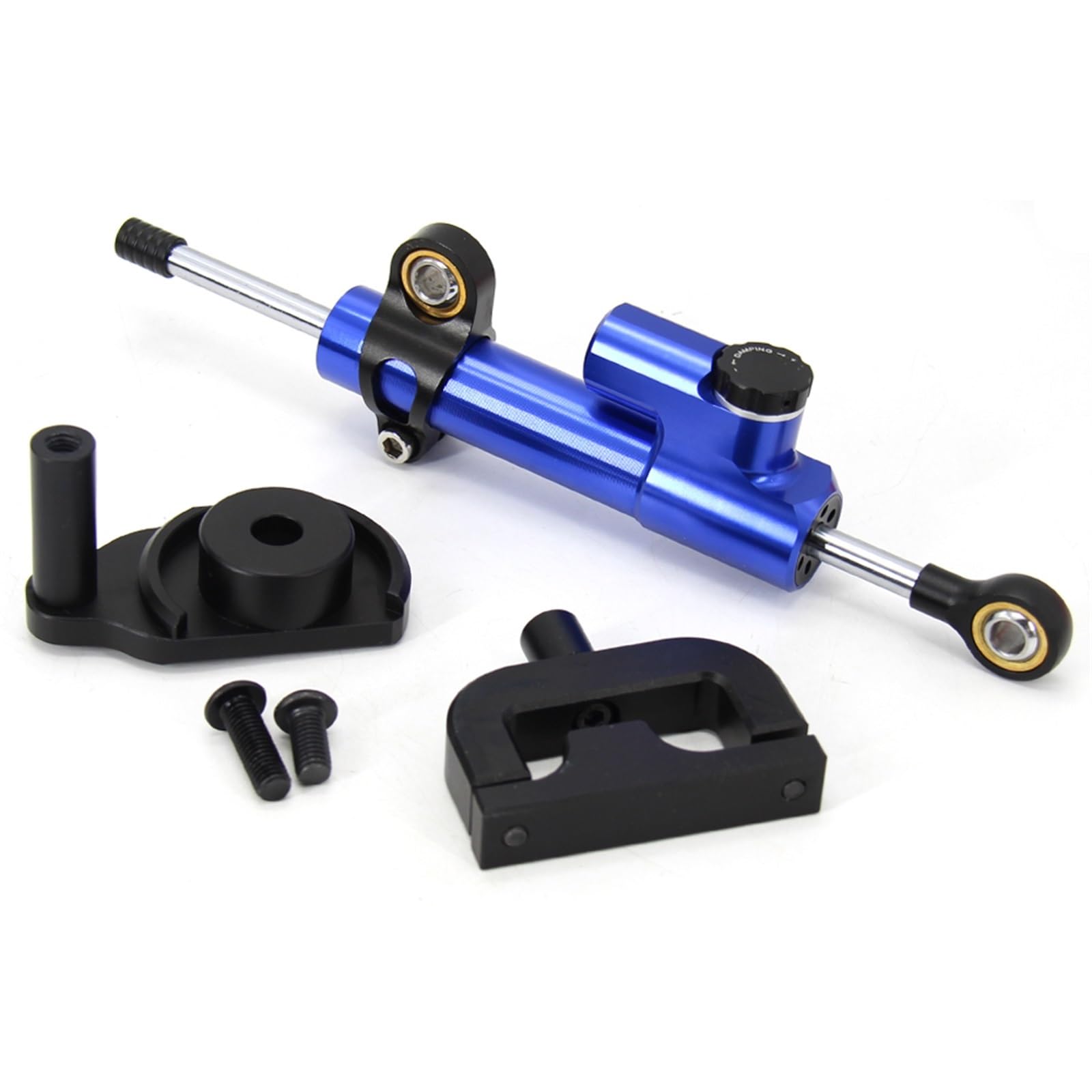 Dämpfer Lenkungsstabilisator Scooter Lenkstabilisator Dämpfer Montagehalterungssatz Für Kaabo Mantis Electric CNC-Halterung(Blue Set) von TISURXQ