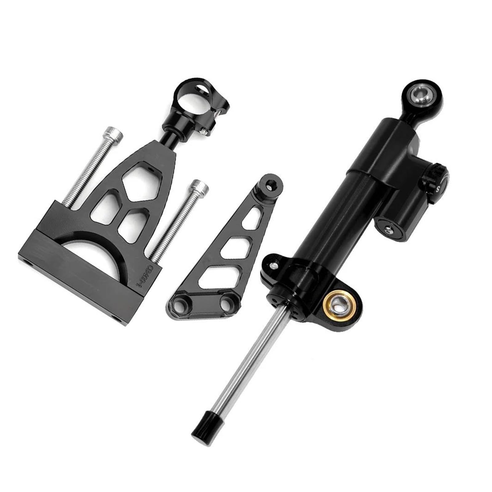 Dämpfer Lenkungsstabilisator Stabilisieren Sie Die Sicherheitskontrolle Mit Der Montagehalterung Für Motorraddämpfer, Lenkung Für CB400 VTEC Für CB400VTEC 1999 CNC-Halterung(Black) von TISURXQ