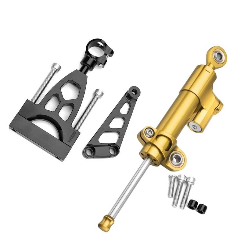 Dämpfer Lenkungsstabilisator Stabilisieren Sie Die Sicherheitskontrolle Mit Der Montagehalterung Für Motorraddämpfer, Lenkung Für CB400 VTEC Für CB400VTEC 1999 CNC-Halterung(Gold) von TISURXQ