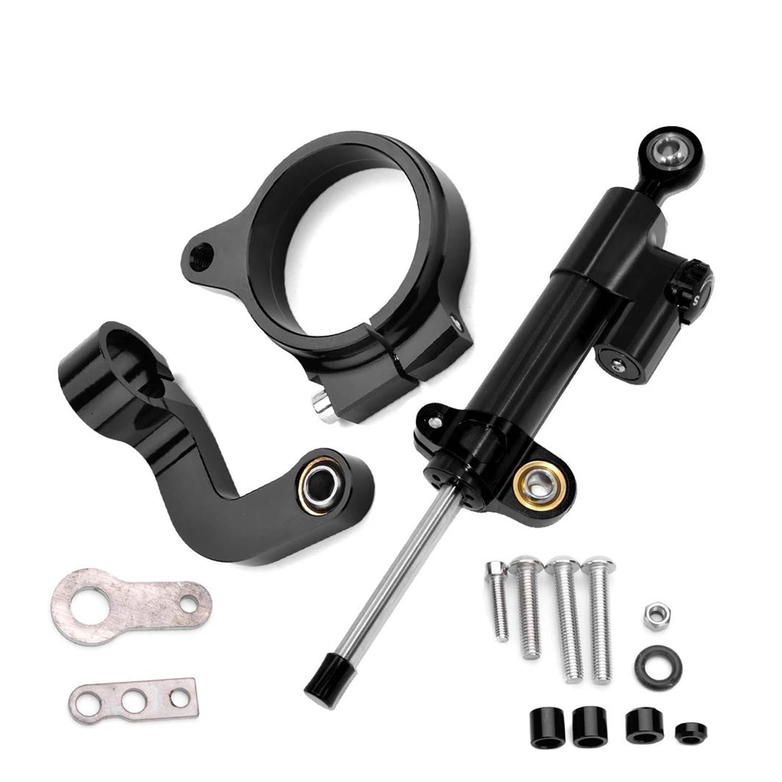 Dämpfer Lenkungsstabilisator Stabilisieren Sie Die Sicherheitskontrolle Mit Montagehalter, Motorrad-Dämpferlenkung Für R 1200 GS Für R1200GS LC 2013-2016 CNC-Halterung(Black) von TISURXQ