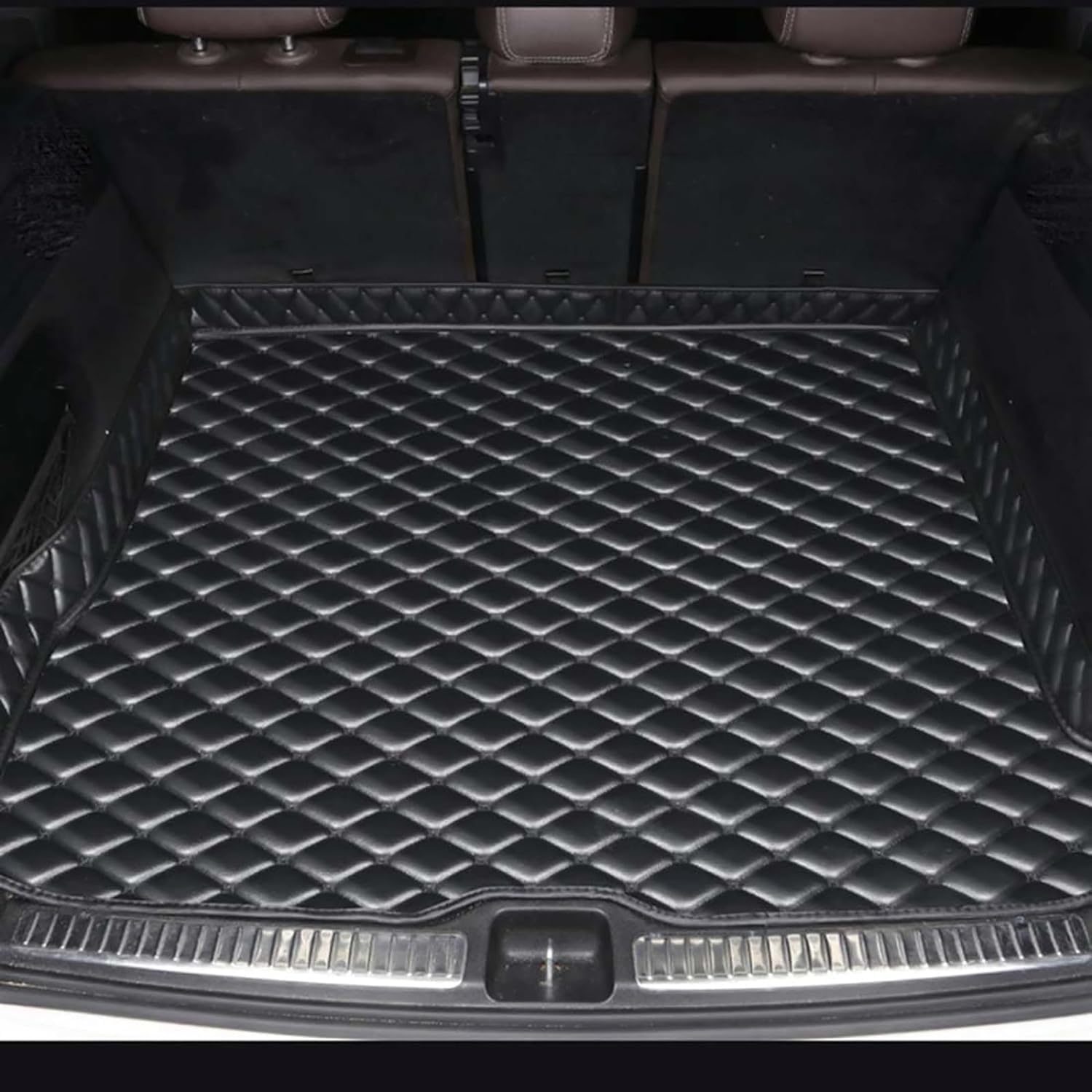 Für Acura RLX Sedan 2017 2018 2019 2020 Leder Kofferraummatten für Auto Schutzmatte Kofferraumwanne Wasserdicht Antirutschmatte Kofferraum Innenmatte Zubehör,A/Black von TIUEO