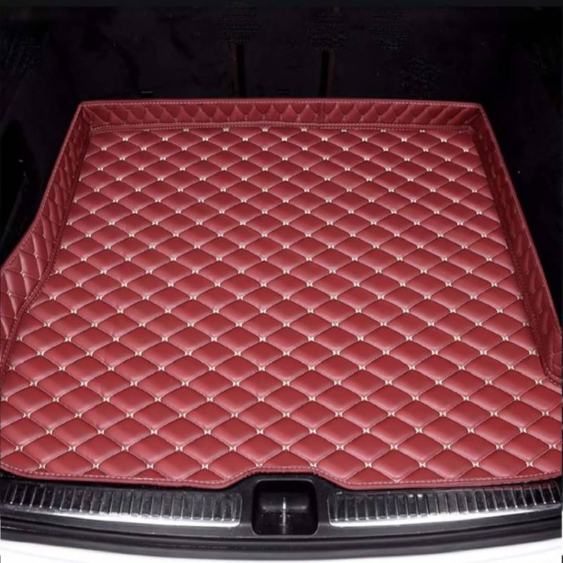 Für BMW 5 Series 2014-2016 Leder Kofferraummatten für Auto Schutzmatte Kofferraumwanne Wasserdicht Antirutschmatte Kofferraum Innenmatte Zubehör,E/Red von TIUEO