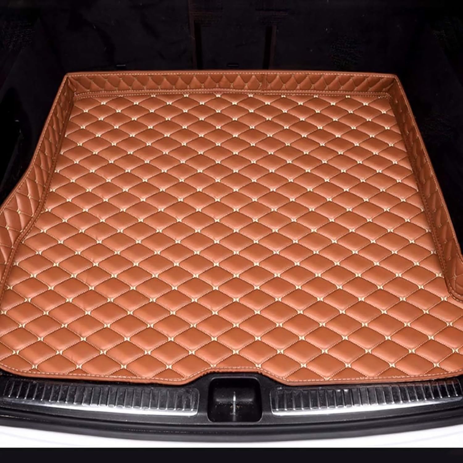 Für BMW X1 2009-2015 E84 Leder Kofferraummatten für Auto Schutzmatte Kofferraumwanne Wasserdicht Antirutschmatte Kofferraum Innenmatte Zubehör,G/Brown von TIUEO