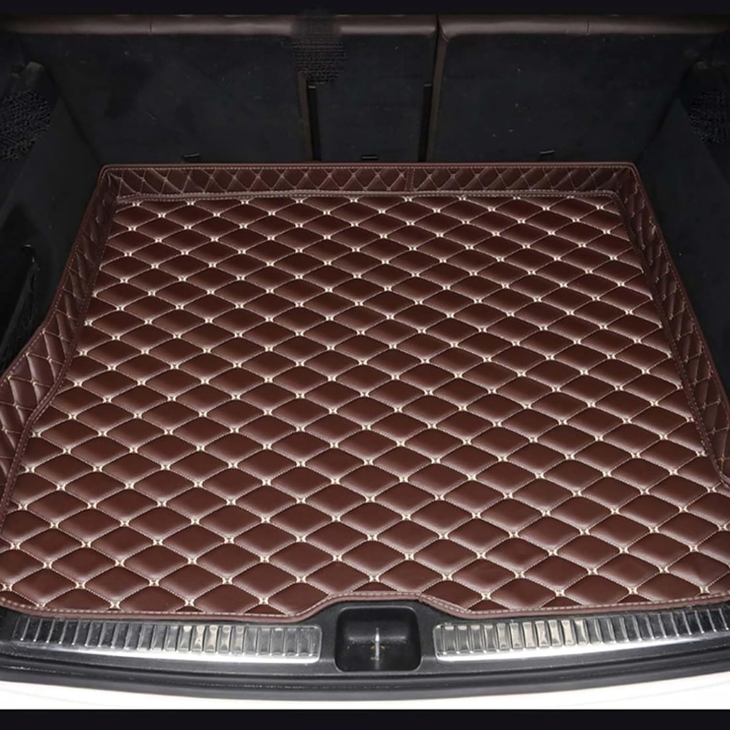 Für Mitsubishi Galant 2012-2016 Leder Kofferraummatten für Auto Schutzmatte Kofferraumwanne Wasserdicht Antirutschmatte Kofferraum Innenmatte Zubehör,F/Coffee von TIUEO
