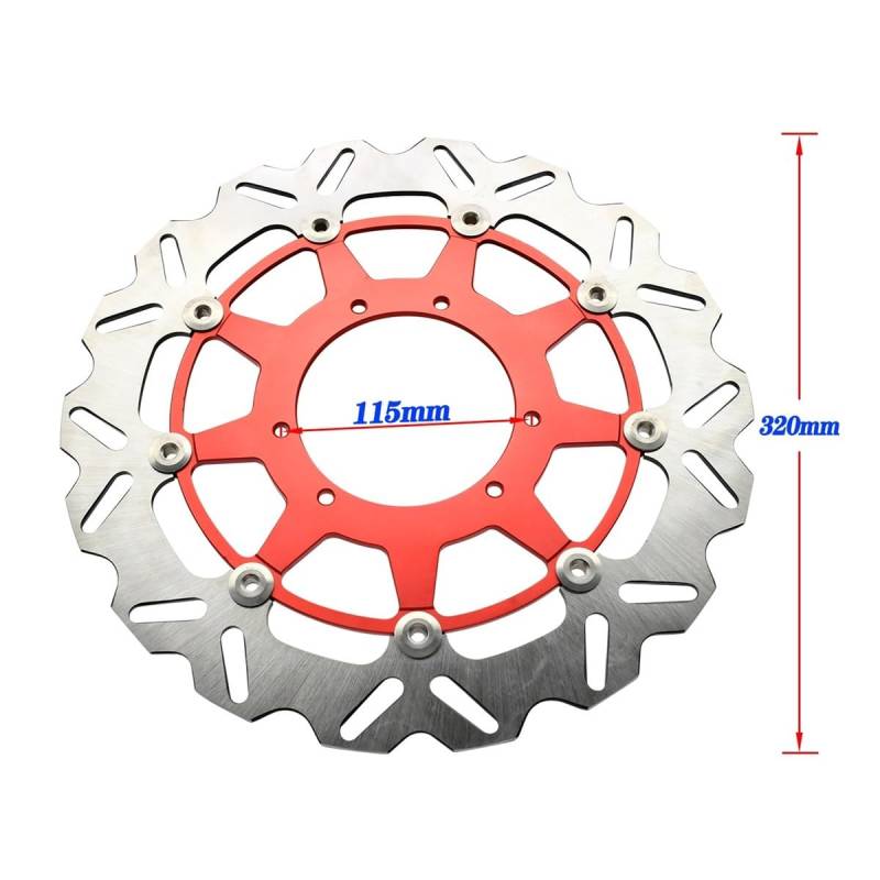 Bremsscheibe Motorrad Motorrad 270mm 320mm Vorne Bremsscheibe Für CR125E CR125R CR250E CR250R CRF250R CRF250X CRF450R CRF450RX CRF450X von TJKIB