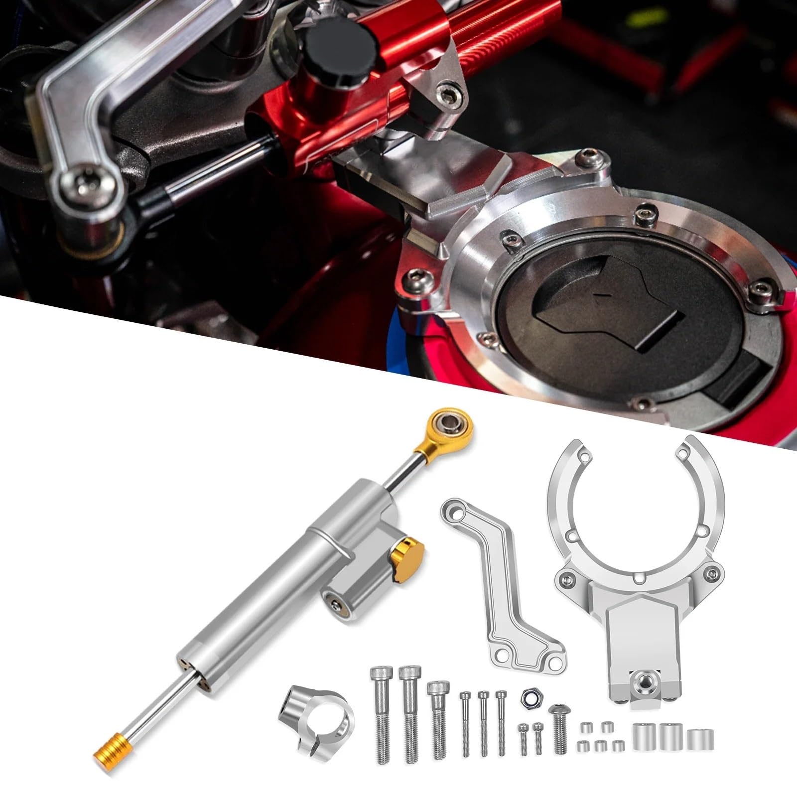 Motorrad Lenkungsdämpfer Motorrad Zubehör Für Monkey-125 Für Monkey 125 Lenkung Dämpfer Stabilisator Halterung Lenkung Dämpfer Kit Monkey125 von TJKIB