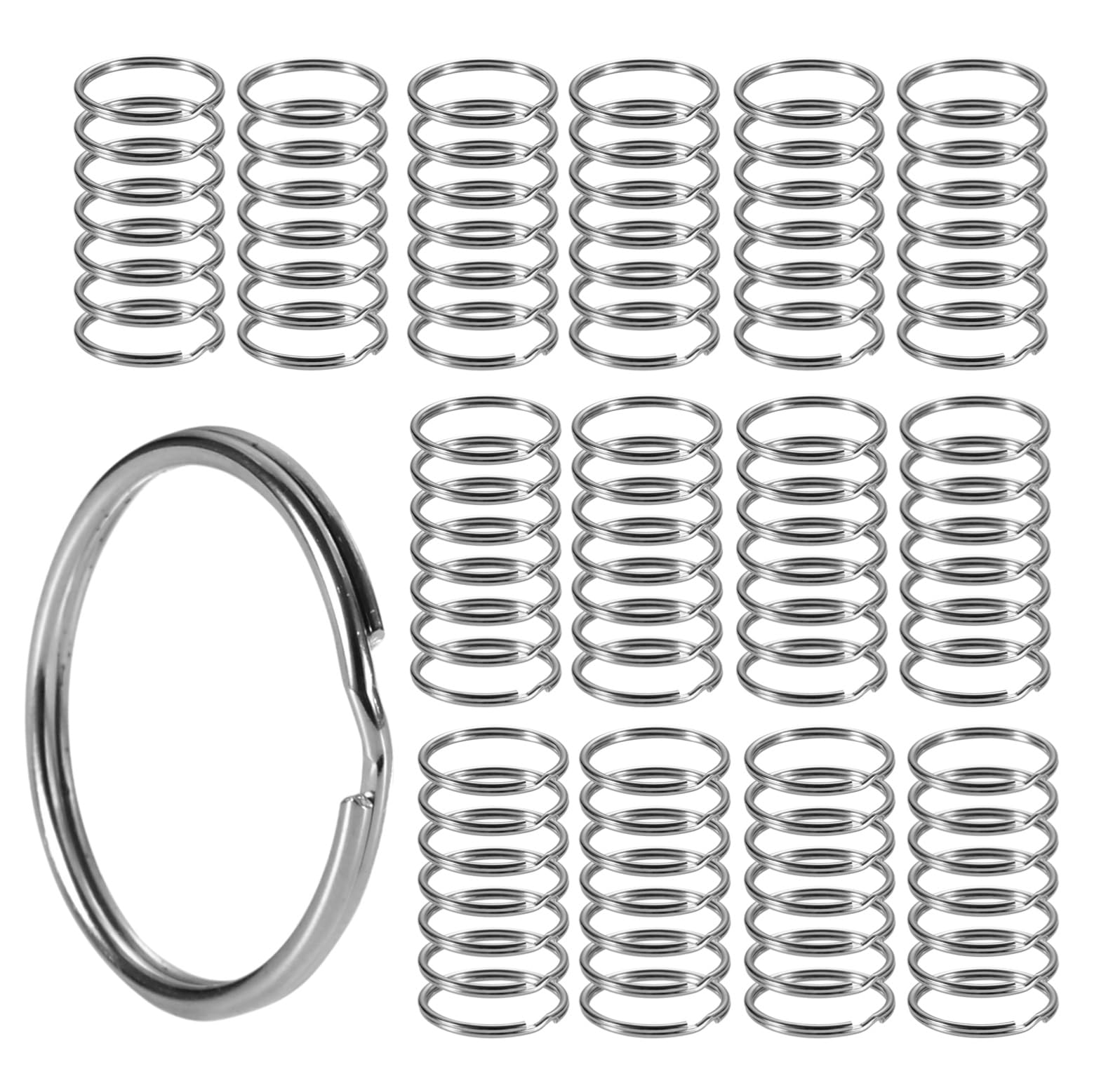 100x Schlüsselring Set - Metallring für Schlüsselanhänger - Ø 25 mm - Edelstahl Ring - Key Rings & Key Chain - Ringhalter silber von TK Gruppe Timo Klingler