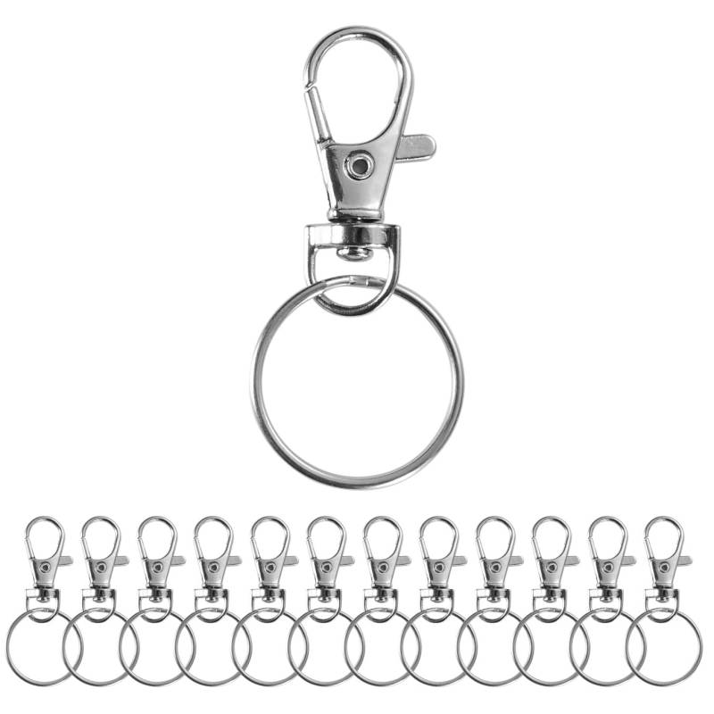 TK Gruppe Timo Klingler 22x Schlüsselanhänger mit Karabiner - Ringe - Schlüsselringe Set - Metallring für Schlüsselanhänger - Key Chain & Key Rings Chain - Ringhalter silber mit Drehgelenk von TK Gruppe Timo Klingler