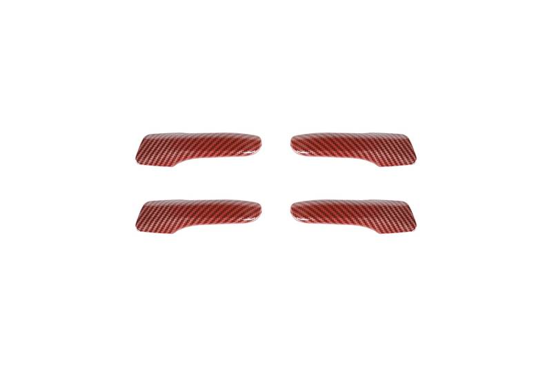 Innenraum Türgriff innen passend/Passend for Dodge Charger/for Chrysler 300C 2011+ Autotürgriff-Dekorationsabdeckung Zieraufkleber Aufkleber Zubehör Carbonfaser-Look(Red Carbon FiberLook) von TKDCKF