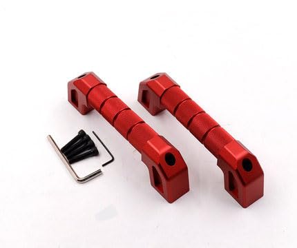 Innenraum Türgriff innen passend/Passend for Toyota FJ Cruiser A-Säulengriff, Dachgriff aus Aluminiumlegierung, Handyhalter, Cruiser-Innentürgriffe, Modifikation(2 pieces red) von TKDCKF