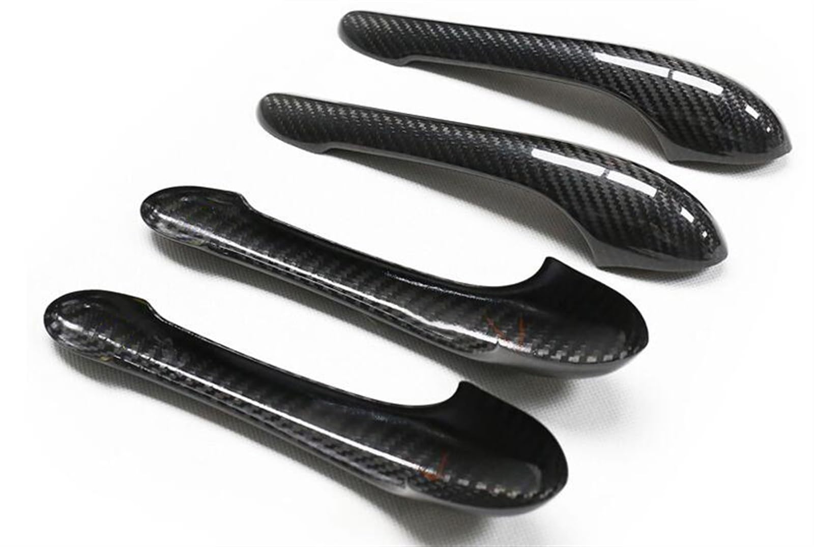 Innenraum Türgriff innen passend 2008 09 10 11 12 Add On Style, glänzend schwarzes Dry Carbon Fiber Sport-Türgriff-Abdeckungs-Ordnung/passend for Maserati Quattroporte 4-Türer von TKDCKF