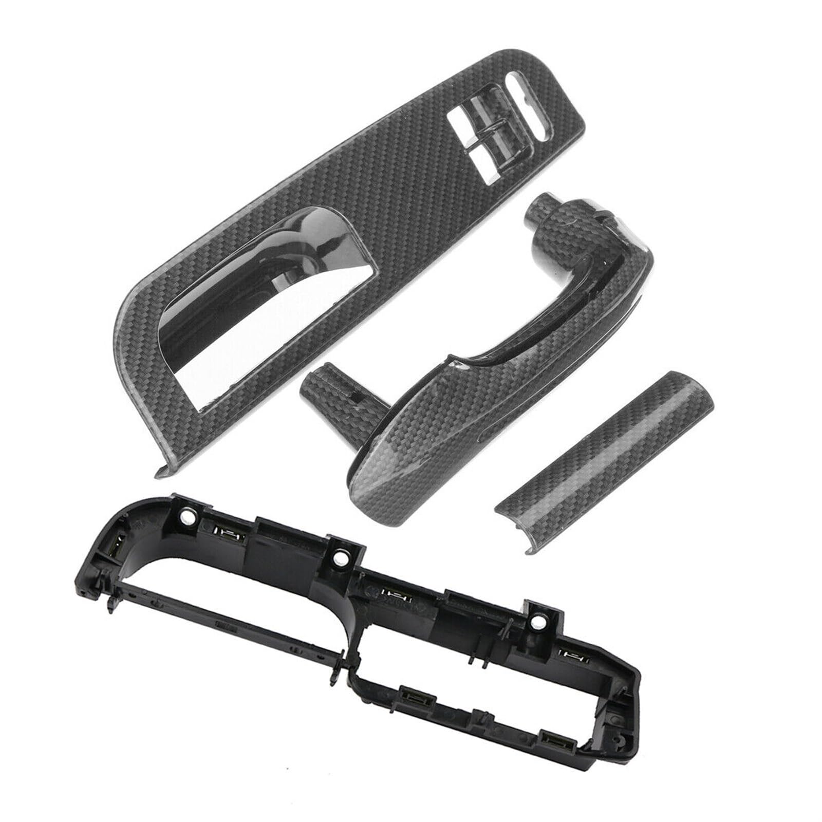 Innenraum Türgriff innen passend 4 Stücke Carbon Fiber Innentür Haltegriff Abdeckung Schalter Lünette & Bracke 3B1867171D 1J4867180A /Fit for VW 2 Türer Jetta Bora/Golf MK4(Carbon Fibre set) von TKDCKF