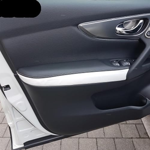 Innenraum Türgriff innen passend 4-teiliges Autotürgriff-Panel, Armlehne, Mikrofaser-Leder, Abdeckungsverkleidung/passend for Nissan Qashqai J11 2016 2017 2018 mit Armaturen(Black-White splice) von TKDCKF