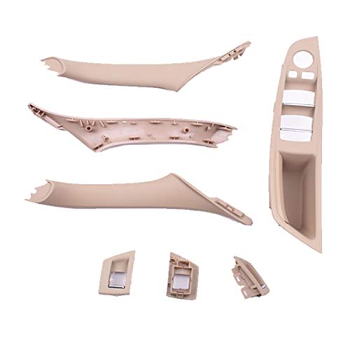 Innenraum Türgriff innen passend 7 Teile/los LHD RHD/Fit for Bmw 5 Serie F10 F18 525 530 535 540 2010-2017 Auto Innen Tür Griff Panel Pull Trim Cover Kit(Right Beige 7Pc) von TKDCKF