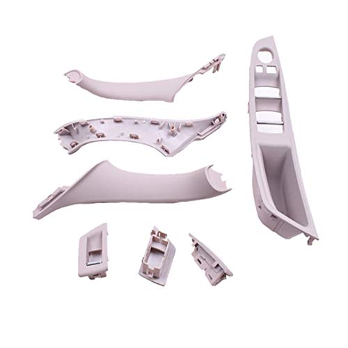 Innenraum Türgriff innen passend 7-teiliger Links-/Rechtslenker/Passend for BMW 5er-Serie F10 F18 10-17 Auto-Innentürgriff-Panel-Pull-Trimmabdeckungssatz 51417225873(Right Cream 7Pc) von TKDCKF