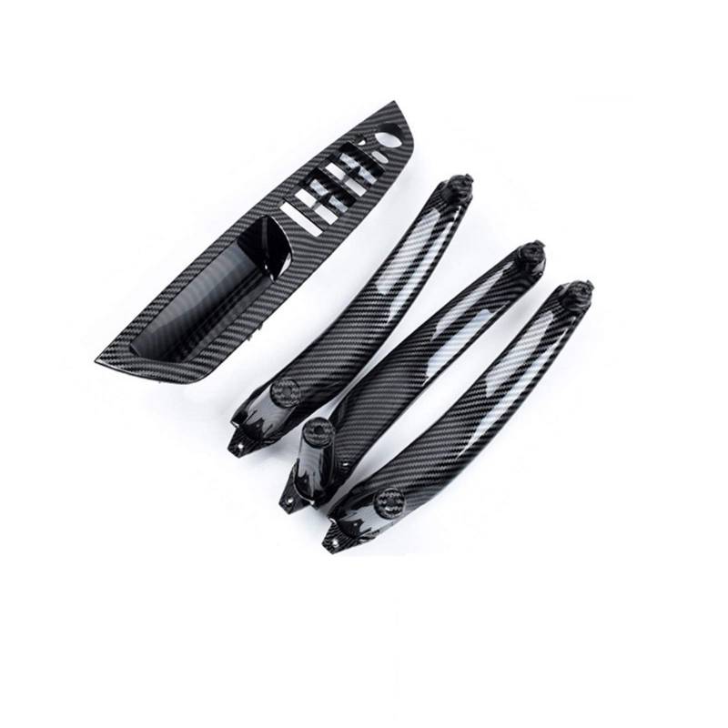 Innenraum Türgriff innen passend Armlehne Auto links vorne Fahrersitz LHD Innentürgriff Innenverkleidung Zugverkleidung/Passend for BMW E70 E71 X5 X6 2007-2014(Carbon Fiber 4Pcs) von TKDCKF