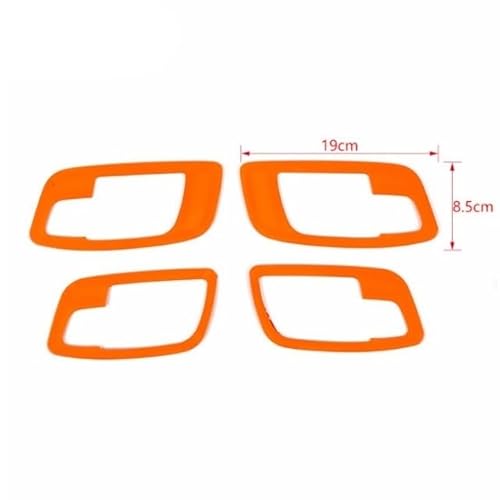 Innenraum Türgriff innen passend Aufkleber for die Dekoration der Innentürgriffschale im Auto/Passend for Dodge Charger/Passend for Chrysler 300C 2011-2022, Innenausstattung(Orange) von TKDCKF