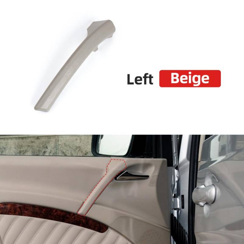 Innenraum Türgriff innen passend Auto-Innentürgriff, Armlehne, Innentürverkleidung, Zugverkleidung, Abdeckung/Passend for Mercedes Benz W639 W636 Viano Vito 6397270071(Beige Left Cover) von TKDCKF