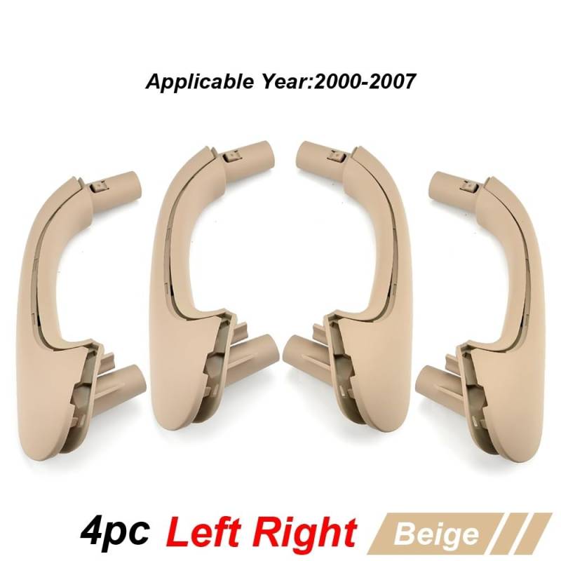 Innenraum Türgriff innen passend Auto-Innentürgriffverkleidung vorne links/rechts, passend for Mercedes, passend for Benz W203 C-Klasse 2038101551(Beige-4PCS) von TKDCKF