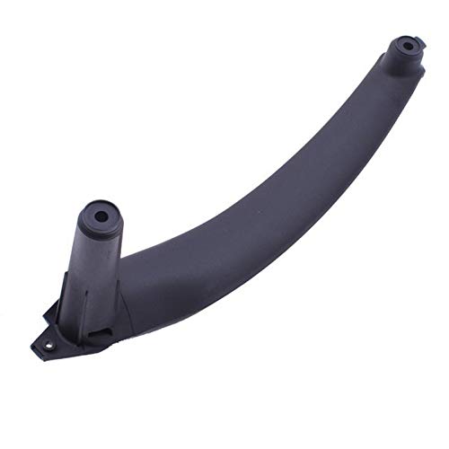 Innenraum Türgriff innen passend Beigefarbener Auto-Innentürgriff aus echtem Leder for vorne und hinten, links und rechts, Innenverkleidung, Zugverkleidung, passend for BMW E70 E71 X5 X6 07–13(Black R von TKDCKF