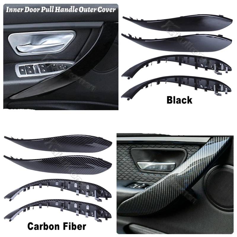 Innenraum Türgriff innen passend Carbon Fiber Auto Innentür Armlehne Griff Abdeckung Trim/Fit for BMW 3 4 Serie F30 F31 2013-2017 GT F34 2014-2017 F36 2015-17(Carbon Fiber-4Pcs) von TKDCKF