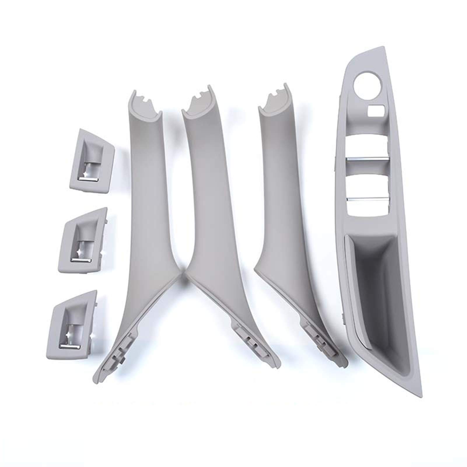 Innenraum Türgriff innen passend Fensterschalterfeld, Innentürgriff-Panel-Set/Passend for BM-W 5er-Serie F10 F11 F18 520 523 525 528 530(Gray 7PCS) von TKDCKF