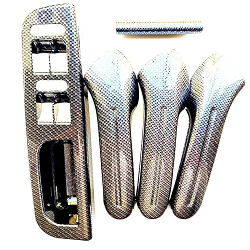 Innenraum Türgriff innen passend Innenhaltegriff im Carbonfaser-Stil, Innentürgriff, Türarmlehne/Passend for 1999-2004 Volkswagen Bora Golf 4 MK4 / Passend for Jetta(Carbon fiber 5pcs) von TKDCKF