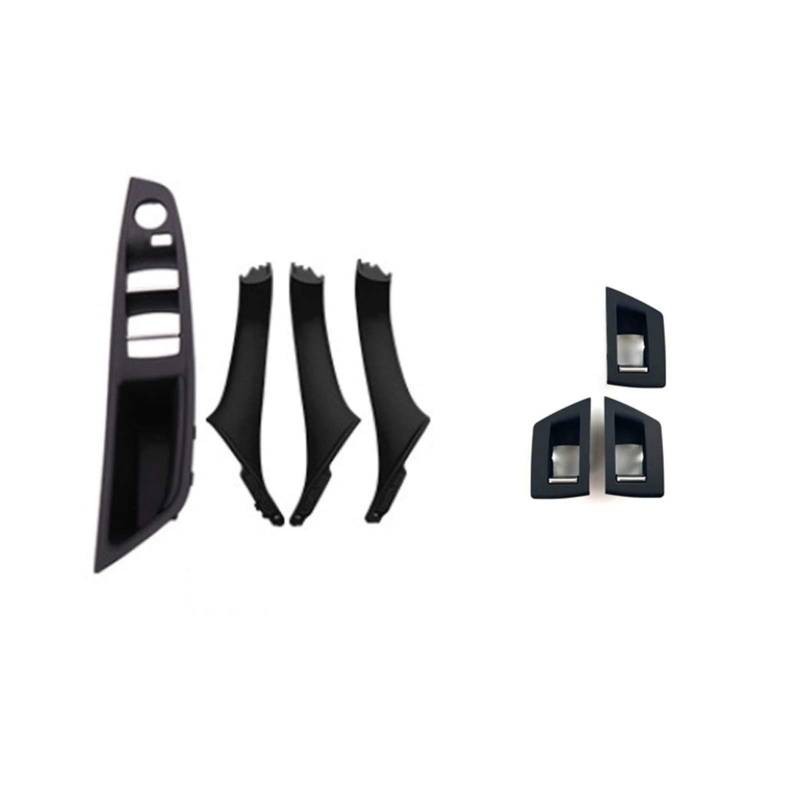 Innenraum Türgriff innen passend LHD Fahrerseite Innentürgriff Panel Abdeckung/Fit for BMW 5 Series F10 F11 F18 520 523 525 528 530(Black 7PCS) von TKDCKF