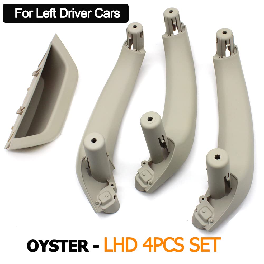 Innenraum Türgriff innen passend LHD-Innenausstattung Autozubehör Innentür Armlehne Panel Tür Pull Griff Set/Passend for BMW X3 X4 F25 F26 2010-2016(LHD Oyster Set) von TKDCKF