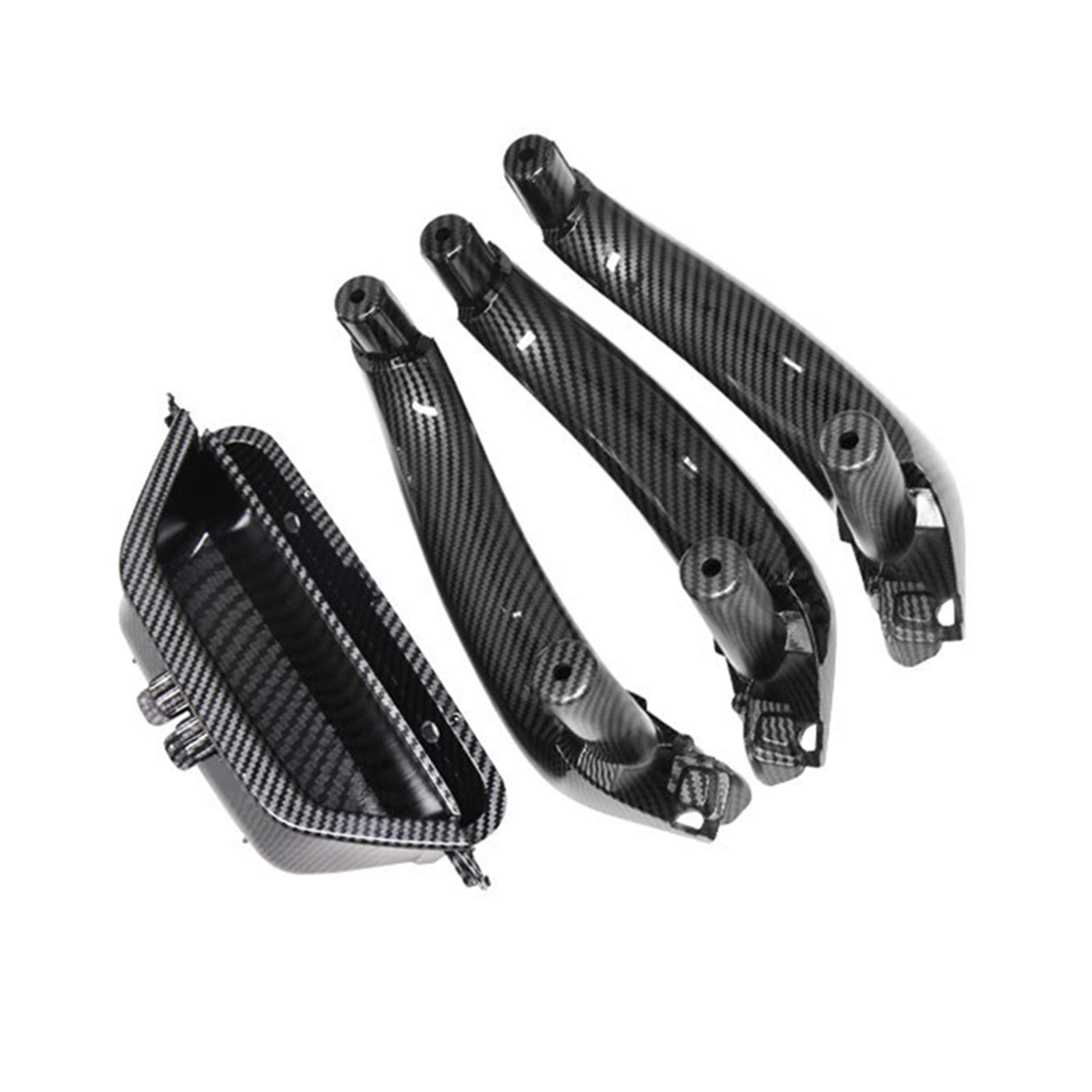 Innenraum Türgriff innen passend LHD RHD Auto-Innentürgriff vorne links, Griffverkleidung, Zugverkleidung/Passend for BM-W X3 X4 F25 F26 2010-2017, Autozubehör(Carbon Fiber 4Pc) von TKDCKF