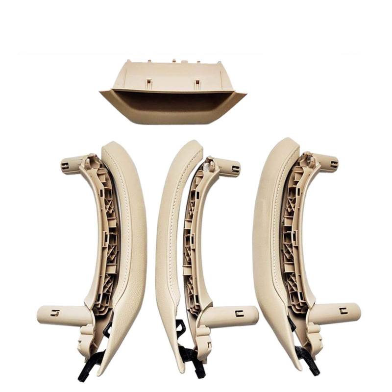 Innenraum Türgriff innen passend LHD RHD Innentür-Armlehne Innen-Zuggriff mit Lederbezug, komplette Montage/passend for BMW X3 X4 F25 F26 2010-2016(LHD 7PCS SET Beige) von TKDCKF