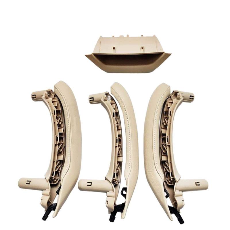 Innenraum Türgriff innen passend LHD RHD Innentür-Armlehne Innen-Zuggriff mit Lederbezug, komplette Montage/passend for BMW X3 X4 F25 F26 2010-2016(RHD 7PCS SET Beige) von TKDCKF