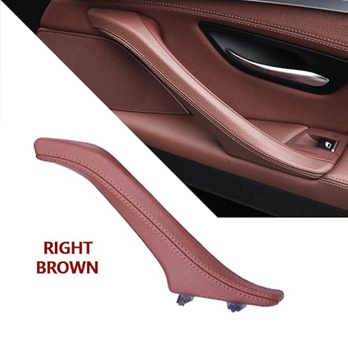 Innenraum Türgriff innen passend LHD RHD Innentürgriff aus Leder, links und rechts, passend for BMW 5er F10 F11 F18 520i 523i 525i 528i 535i(RIGHT BROWN) von TKDCKF