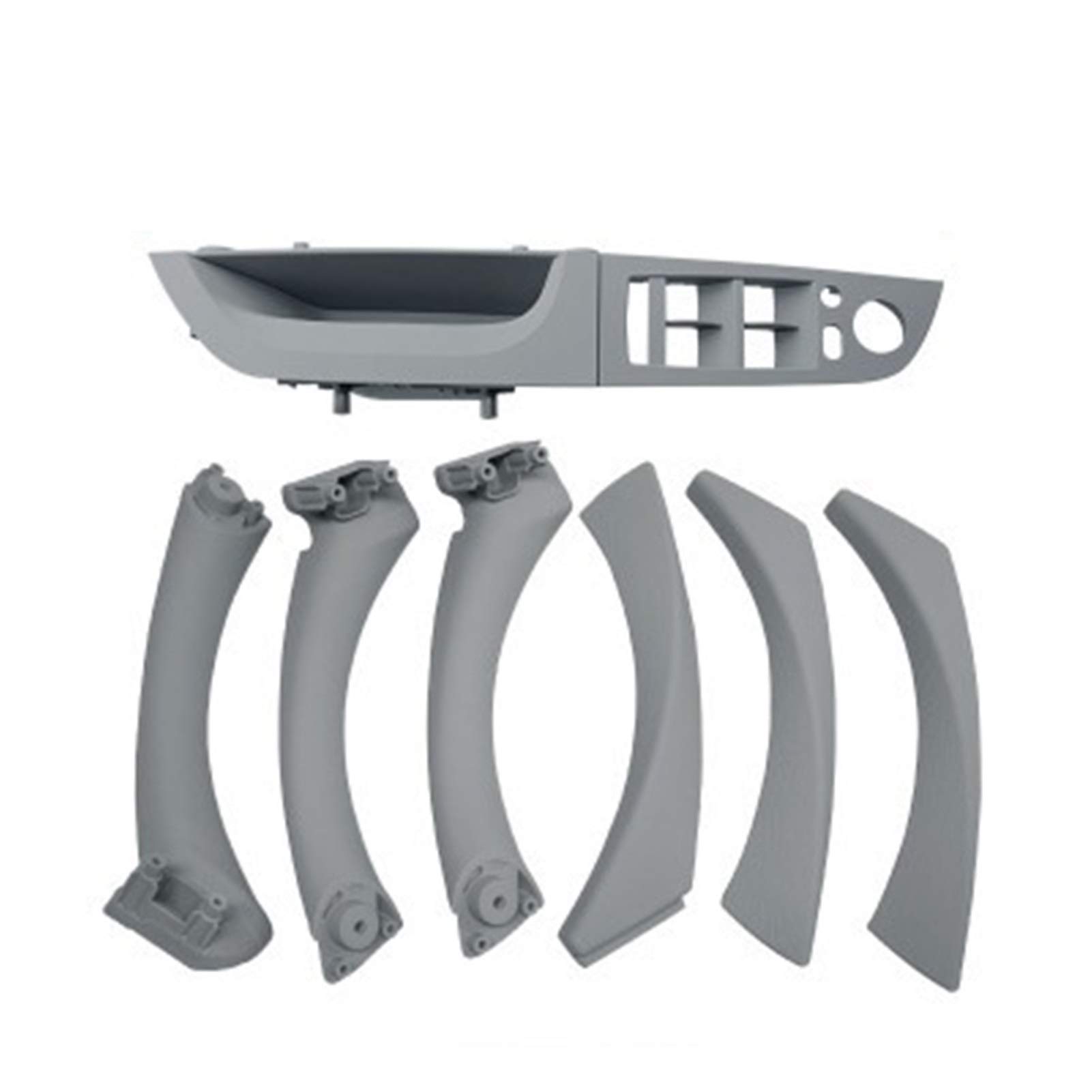 Innenraum Türgriff innen passend Originales Innentürgriff-Panel-Kit/Passend for BMW E90 E91 3er-Serie 2004-2012 Limousine Pull Trim Cover Autozubehör(35.5 cm Gray 9 Pcs) von TKDCKF