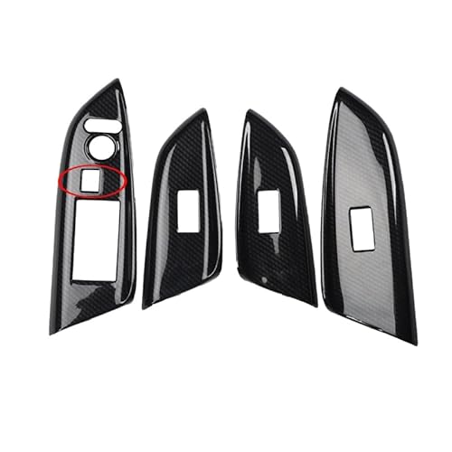 Innenraum Türgriff innen passend RHD/Passend for Honda/Passend for Jazz GK5 2015-2018 ABS-Türgriff-Fensterheber-Panel-Schalterknopf-Abdeckungsaufkleber Auto-Innenausstattung(Window swtich A) von TKDCKF